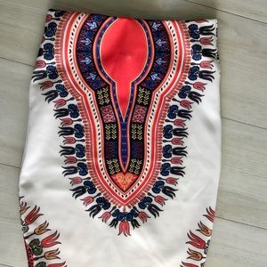 Dashiki Print Midi Skirt S